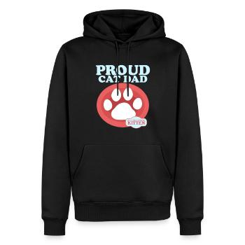 Cat Daddy Cat Propriétaire Cat Cadeau - Sweat à capuche Premium bio Homme - noir - Devant - Nico (187cm)