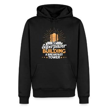 Pfannkuchen Liebhaber Frühstückspfannkuchen Fluffi - Männer Premium Bio Hoodie - Schwarz - Vorne - Nico (187cm)