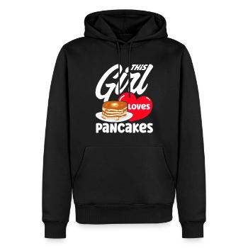 Crêpes Jour Petit déjeuner Crêpes Crêpes Crêpes - Sweat à capuche Premium bio Homme - noir - Devant - Nico (187cm)