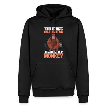 Orang-outan Orang-outan Singe Cadeau - Sweat à capuche Premium bio Homme - noir - Devant - Nico (187cm)