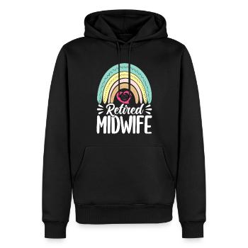 Sage-femme obstétricienne LD Work Gift - Sweat à capuche Premium bio Homme - noir - Devant - Nico (187cm)