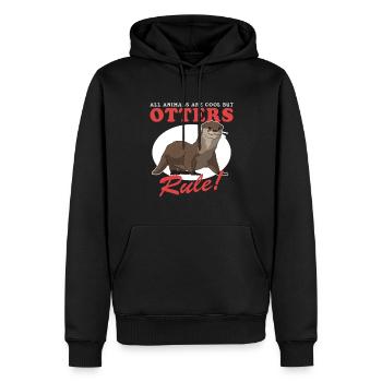 Loutre de mer Loutre Cadeau de loutre - Sweat à capuche Premium bio Homme - noir - Devant - Nico (187cm)