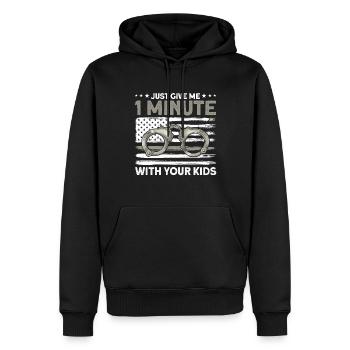 Menottes Agent correctionnel Gardien de prison - Sweat à capuche Premium bio Homme - noir - Devant - Nico (187cm)