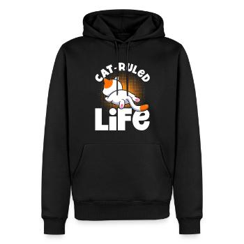 Proverbes de chat Chats Amants Chats Parents - Sweat à capuche Premium bio Homme - noir - Devant - Nico (187cm)