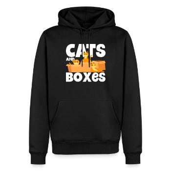 Chat parents chats dictons chat cadeau - Sweat à capuche Premium bio Homme - noir - Devant - Nico (187cm)