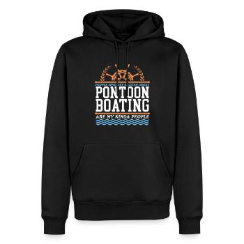 Ponton Ponton bateau | Cadeau du capitaine ponton - Sweat à capuche Premium bio Homme - noir - Devant - Nico (187cm)
