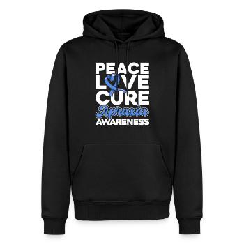 Apraxie Bewusstsein Blaue Schleife Apraxie Überleb - Männer Premium Bio Hoodie - Schwarz - Vorne - Nico (187cm)