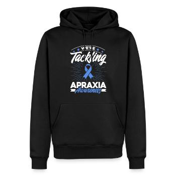 Blue Ribbon Apraxia Support Apraxia Overl - Sweat à capuche Premium bio Homme - noir - Devant - Nico (187cm)