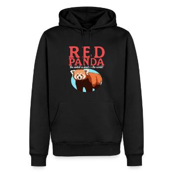 Panda roux | Panda Rouge Pandas Cadeau - Sweat à capuche Premium bio Homme - noir - Devant - Nico (187cm)