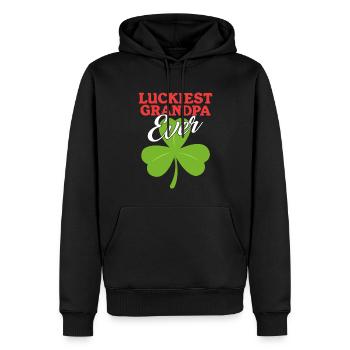Cadeau irlandais de la Saint-Patrick le plus chanceux - Sweat à capuche Premium bio Homme - noir - Devant - Nico (187cm)