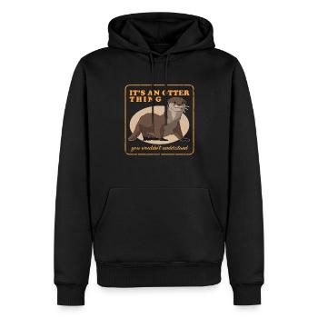 Loutre Loutre Cadeau Loutre de mer - Sweat à capuche Premium bio Homme - noir - Devant - Nico (187cm)