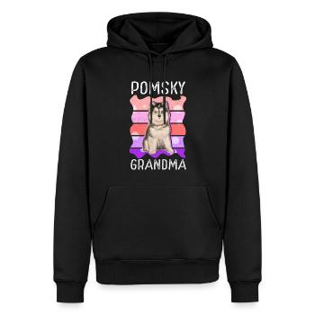 Pomsky Grandma Chiens Chien Propriétaire Cadeau - Sweat à capuche Premium bio Homme - noir - Devant - Nico (187cm)