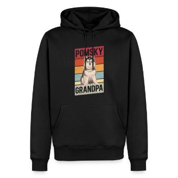 Pomsky Grandpa Dogs Dog Owner Cadeau - Sweat à capuche Premium bio Homme - noir - Devant - Nico (187cm)
