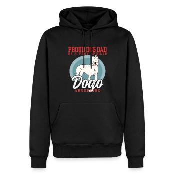 Dogo Argentino Papa Chien Chien Propriétaire Cadeau - Sweat à capuche Premium bio Homme - noir - Devant - Nico (187cm)