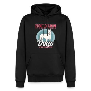 Dogo Argentino Maman Chien Chien Propriétaire Cadeau - Sweat à capuche Premium bio Homme - noir - Devant - Nico (187cm)