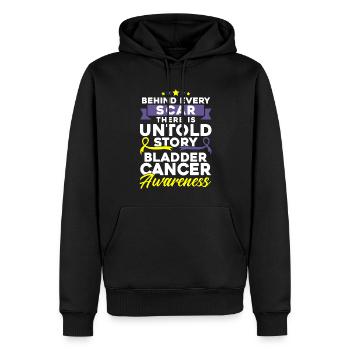 Combattant du cancer de la vessie Survivant du cancer de la vessie - Sweat à capuche Premium bio Homme - noir - Devant - Nico (187cm)