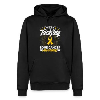 Ruban jaune Cancer des os Cancer de l’os Os de soutien Os - Sweat à capuche Premium bio Homme - noir - Devant - Nico (187cm)
