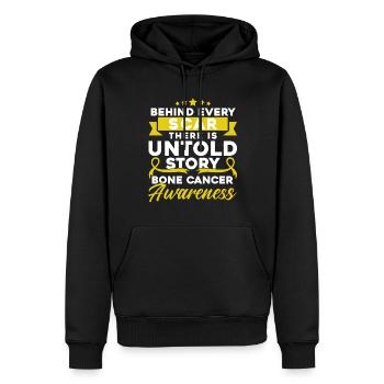 Kno, survivant du cancer des os - Sweat à capuche Premium bio Homme - noir - Devant - Nico (187cm)