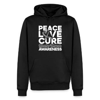 Hirntumor Bewusstsein Graue Schleife Hirntumor Übe - Männer Premium Bio Hoodie - Schwarz - Vorne - Nico (187cm)
