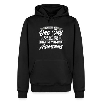 Brain Tumor Support Brain Tumor Fighter Brain Tumo - Men’s Premium Organic Hoodie - black - Front - Nico (187cm)