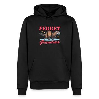 Grand-mère furet | Cadeau du propriétaire de furet - Sweat à capuche Premium bio Homme - noir - Devant - Nico (187cm)