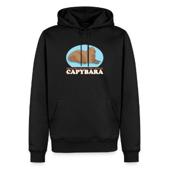 Capybara Papa Capybaras Cadeau - Sweat à capuche Premium bio Homme - noir - Devant - Nico (187cm)