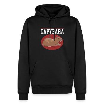 Papa Capybara | Capybaras Capybaras Cadeau - Sweat à capuche Premium bio Homme - noir - Devant - Nico (187cm)