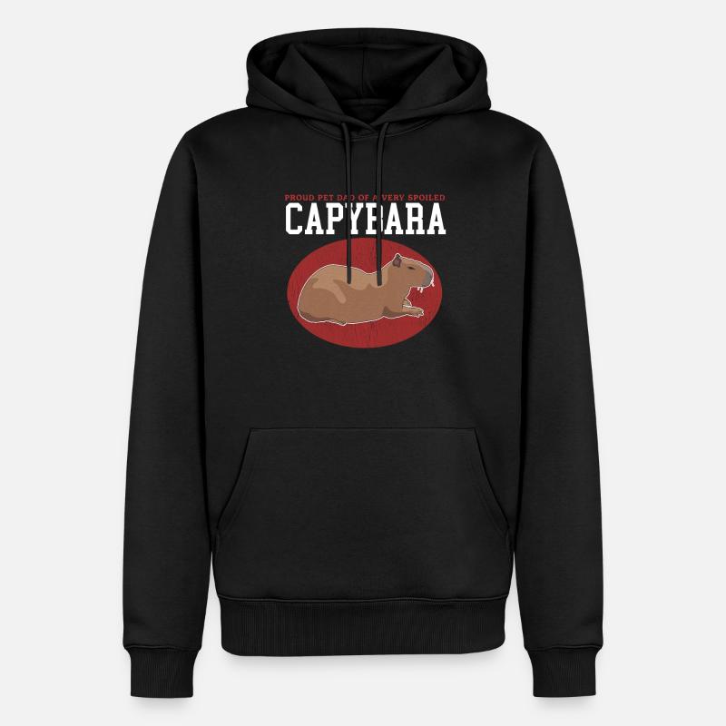 Papa Capybara | Capybaras Capybaras Cadeau - Sweat à capuche Premium bio Homme - noir