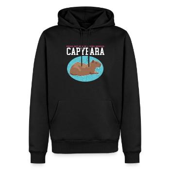 Capybara Maman | Capybaras Capybaras Cadeau - Sweat à capuche Premium bio Homme - noir - Devant - Nico (187cm)