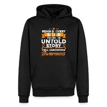Cell Carcinoma Fighter Cell Carcinoma Survivor Cell - Men’s Premium Organic Hoodie - black - Front - Nico (187cm)