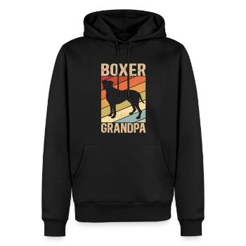 Boxer Grand-père allemand Boxer Chien Cadeau - Sweat à capuche Premium bio Homme - noir - Devant - Nico (187cm)