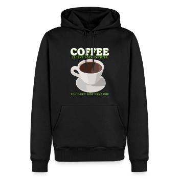 Café Buveur de café Café Amoureux du café Cadeau - Sweat à capuche Premium bio Homme - noir - Devant - Nico (187cm)