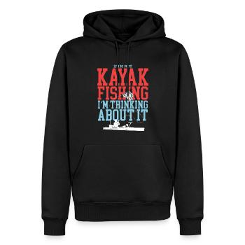 Kayak Pêche Kayak Pêcheur Kayak Kayaker Cadeau - Sweat à capuche Premium bio Homme - noir - Devant - Nico (187cm)