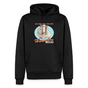 Hamster Nain Hamster | Cadeau de hamster d’or - Sweat à capuche Premium bio Homme - noir - Devant - Nico (187cm)