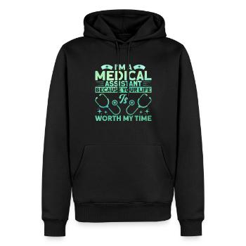 Zertifizierte medizinische Assistentin Medizinisch - Männer Premium Bio Hoodie - Schwarz - Vorne - Nico (187cm)