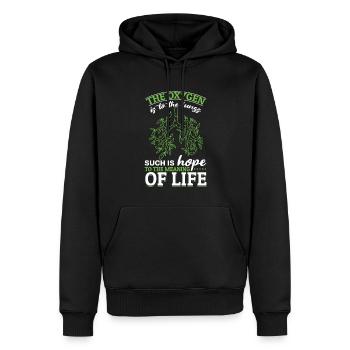 Spenderlunge Äste Oxygen Lungen Hoffnung Leben - Männer Premium Bio Hoodie - Schwarz - Vorne - Nico (187cm)