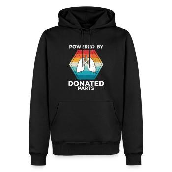 Donneur propulsé Lung Survivor Vintage - Sweat à capuche Premium bio Homme - noir - Devant - Nico (187cm)