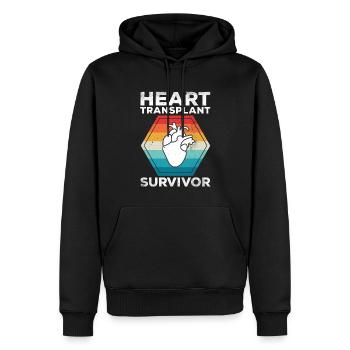 Herz Transplantation Überlebender Genesung Retro - Männer Premium Bio Hoodie - Schwarz - Vorne - Nico (187cm)