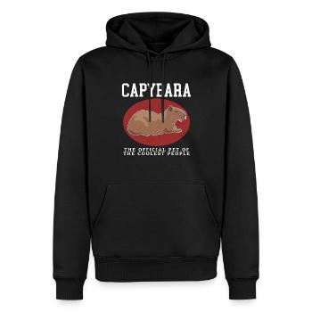 Capybara capybaras Capybaras cadeau - Sweat à capuche Premium bio Homme - noir - Devant - Nico (187cm)