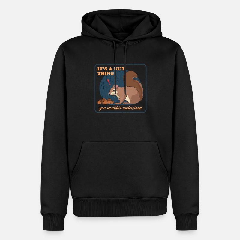 Cute Squirrel Grey Squirrel Gift - Men’s Premium Organic Hoodie - black
