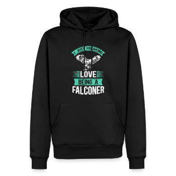 Falkner Falknerei Jagd Beizjagd Falken Geschenk - Männer Premium Bio Hoodie - Schwarz - Vorne - Nico (187cm)