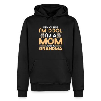 Natürlich bin ich cool Mutter & Großmutter Geschen - Männer Premium Bio Hoodie - Schwarz - Vorne - Nico (187cm)