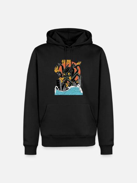 Giant Horse Sunset Japanese - Men’s Premium Organic Hoodie - black