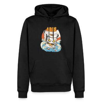 Papier toilette géant Sunset japonais - Sweat à capuche Premium bio Homme - noir - Devant - Nico (187cm)