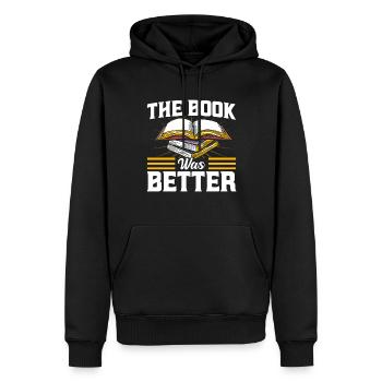 Das Buch war besser Buch lesen Geschenk - Männer Premium Bio Hoodie - Schwarz - Vorne - Nico (187cm)