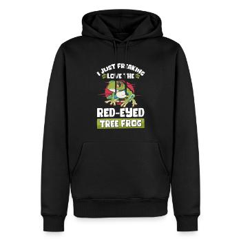 Grenouille aux yeux rouges Amphibiens Amphibiens - Sweat à capuche Premium bio Homme - noir - Devant - Nico (187cm)