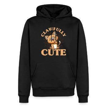 Chats amoureux chats parents chats dictons - Sweat à capuche Premium bio Homme - noir - Devant - Nico (187cm)