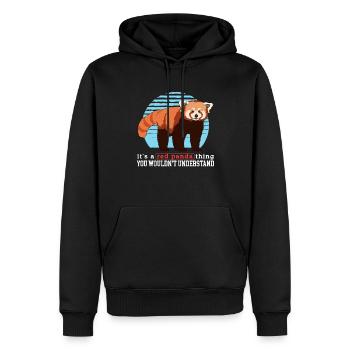 Panda Rouge Panda Rouge Panda Pandas Rouge Cadeau - Sweat à capuche Premium bio Homme - noir - Devant - Nico (187cm)