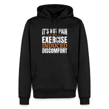 Exercise Induced Discomfort Fitness Lover - Männer Premium Bio Hoodie - Schwarz - Vorne - Nico (187cm)