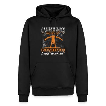 Calisthenics Workout Is Also Called Beast Workout - Männer Premium Bio Hoodie - Schwarz - Vorne - Nico (187cm)